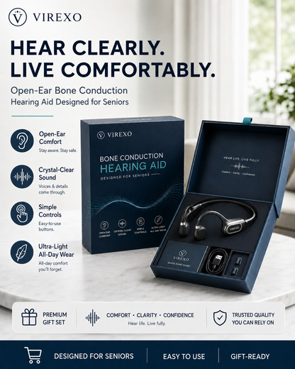 ✨🎧 Open-Ear Bone Conduction Hearing Headphones - Clearer Conversations, Comfortable Wear & Smart Daily Listening Support